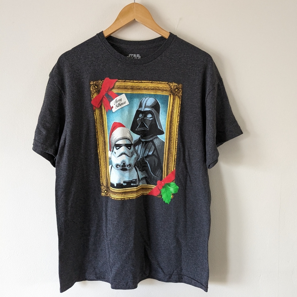 STAR WARS Merry Sithmas Storm Trooper Darth Vader Size L Tee Shirt Christmas